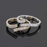 Delicate gold rings with diamonds