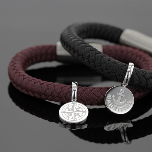 Bracelet for men with silver charms