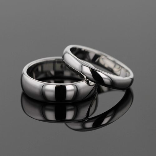 polished wedding rings in white gold, Mauritius