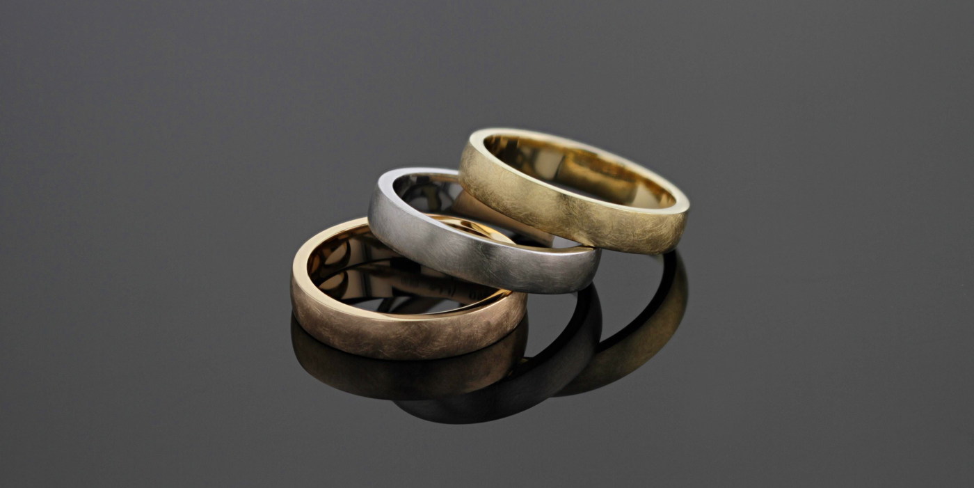 Mauritius, wedding rings in 3 colours