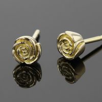 rose shaped gold studs