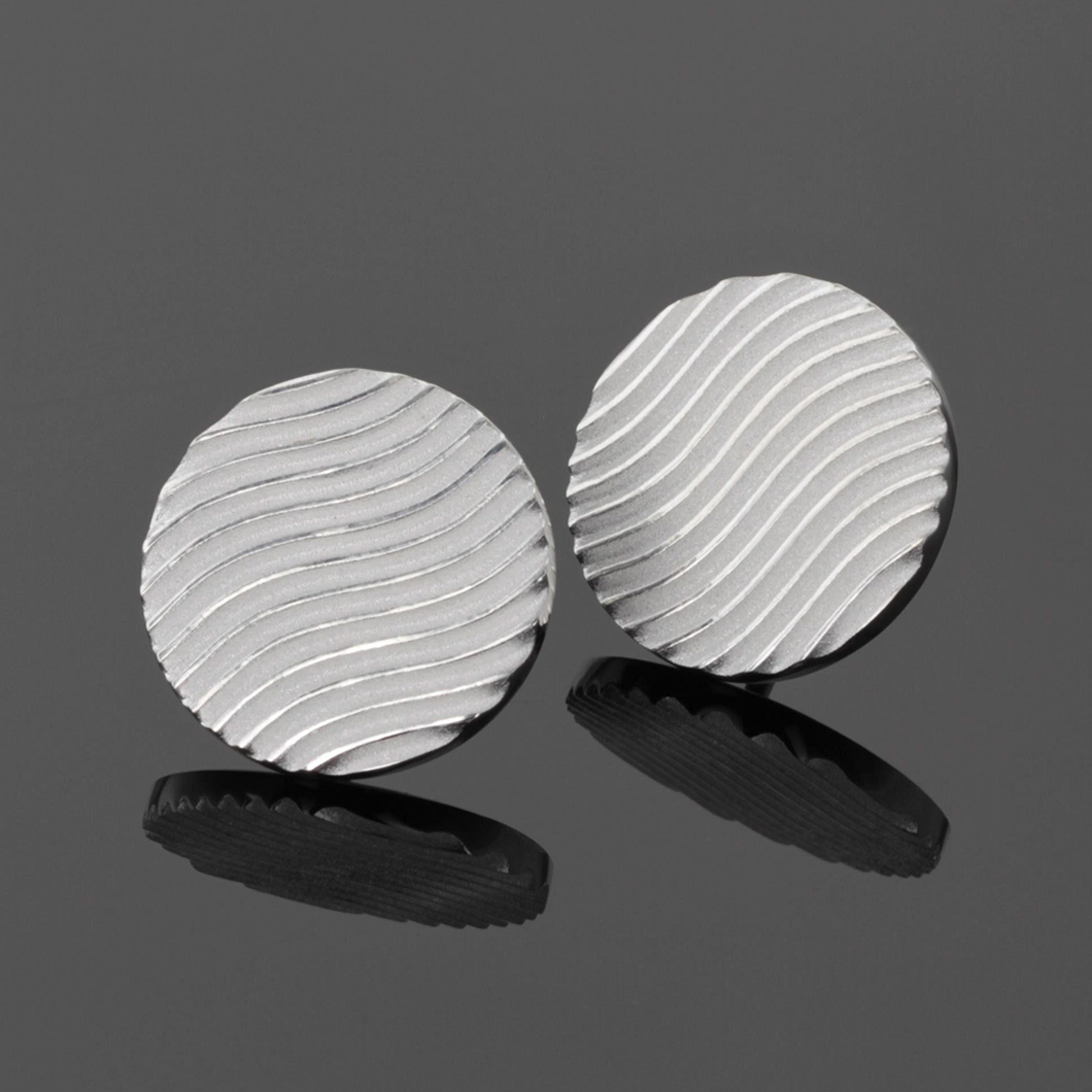 Textured silver earrings