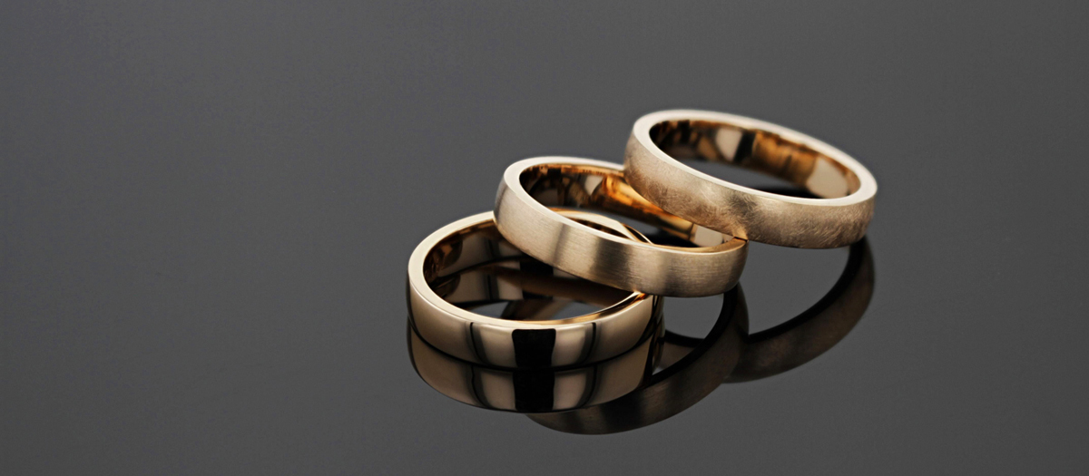 18ct rose gold wedding rings