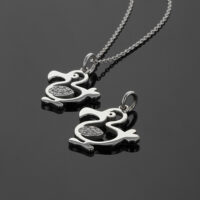 18ct white gold dodo pendnants with diamonds