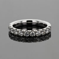 White gold ring set with diamonds