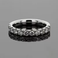 White gold band with diamonds