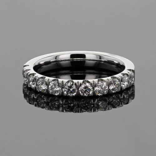 White gold band with diamonds