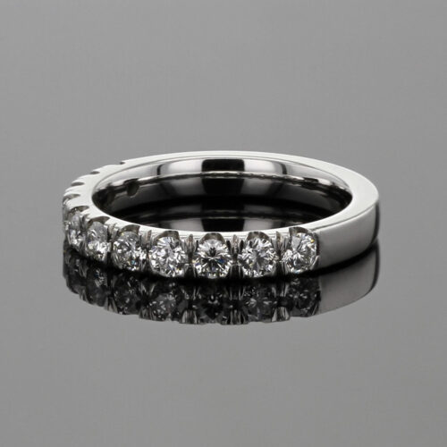 White gold ring set with diamonds