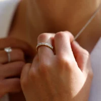 Rose gold and diamond band