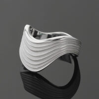 Sterling silver ring with organic wave textures