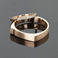 18ct rose gold wedding bands