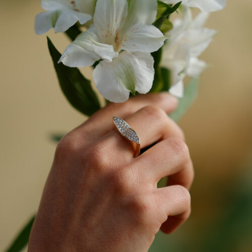 18ct yellow gold ring with diamonds