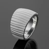 Silver ring with rills