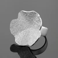 Silver coral inspired ring