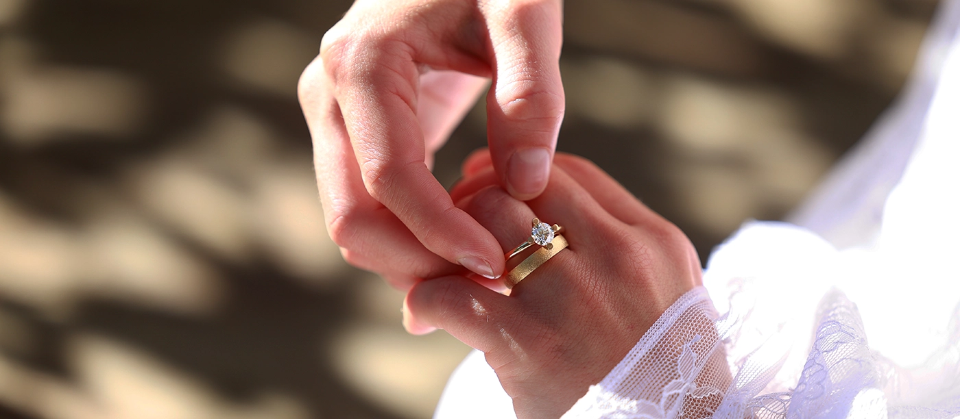 Wedding and engagement ring